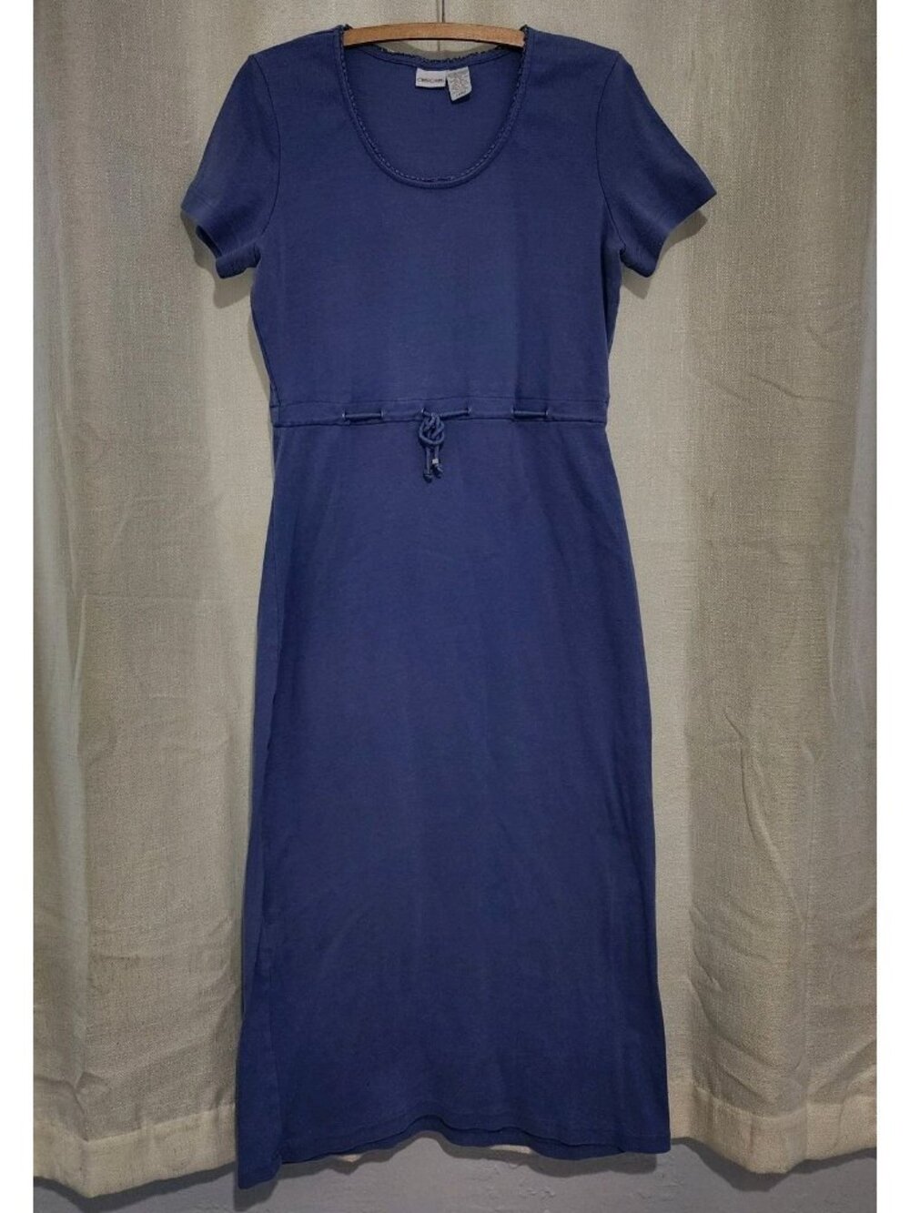 Cherokee Women's Maxi Dress Short Sleeve Pullover Blue Size Large
